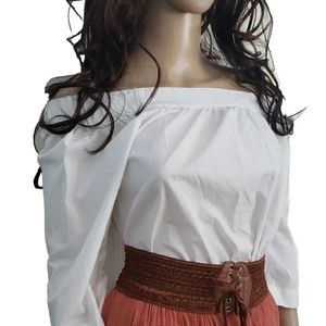 Madewell White Off Shoulder Top Small Peasant Blouse